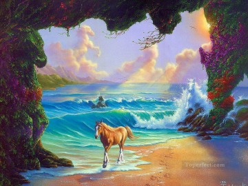  Wellen Kunst - Pferde von den Wellen Fantastischen
